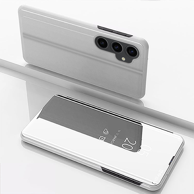 Mirror Surface Shell for Samsung Galaxy S23 FE Electroplating View Window PU Leather Case Phone Stand Cover Mirror Surface Shell for Samsung Galaxy S23 FE Electroplating View Window PU Leather Case Phone Stand Cover